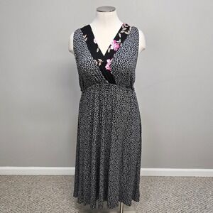 American Rag Midi Dress Plus Size 2X‎ Black Floral Boho Romantic Fairy Festival